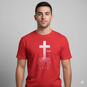 Vintage RUSH Psalm 25 Guide Me in Your Truth Red Shirt